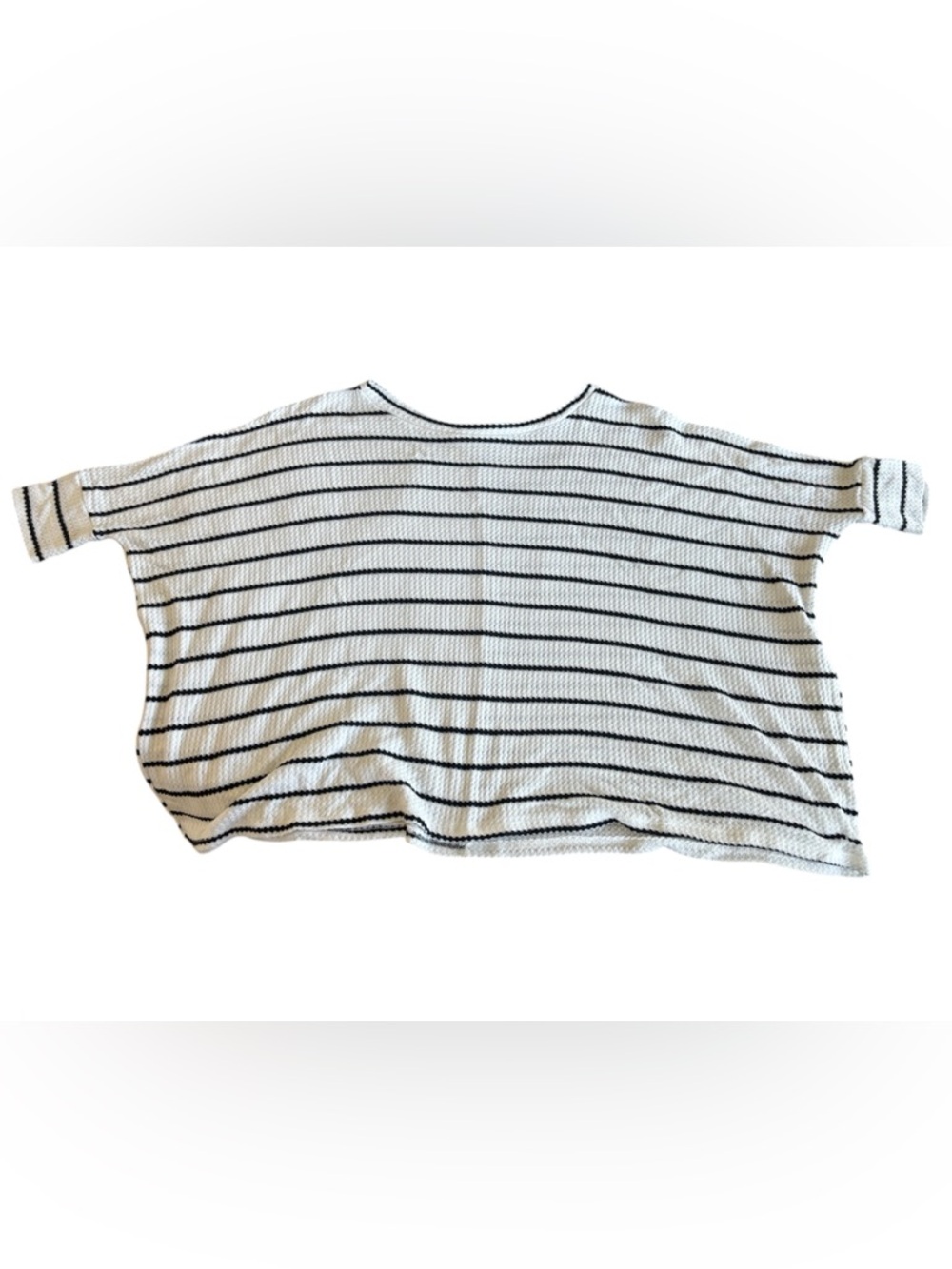 Cherish Striped Boxy Crop Top - White & Black